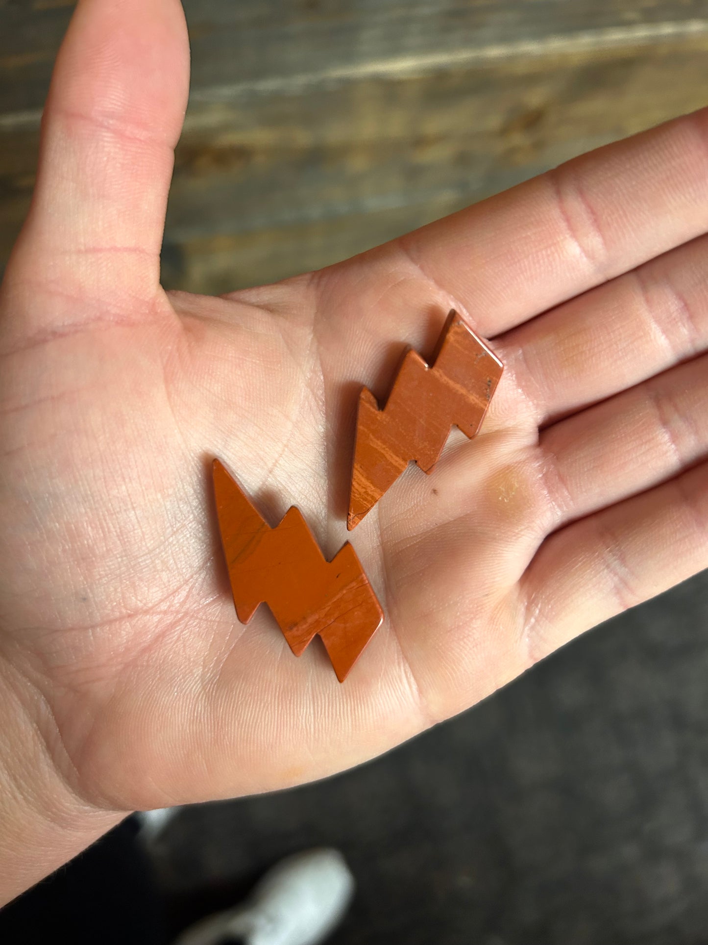 1” Red Jasper Lightning Bolt