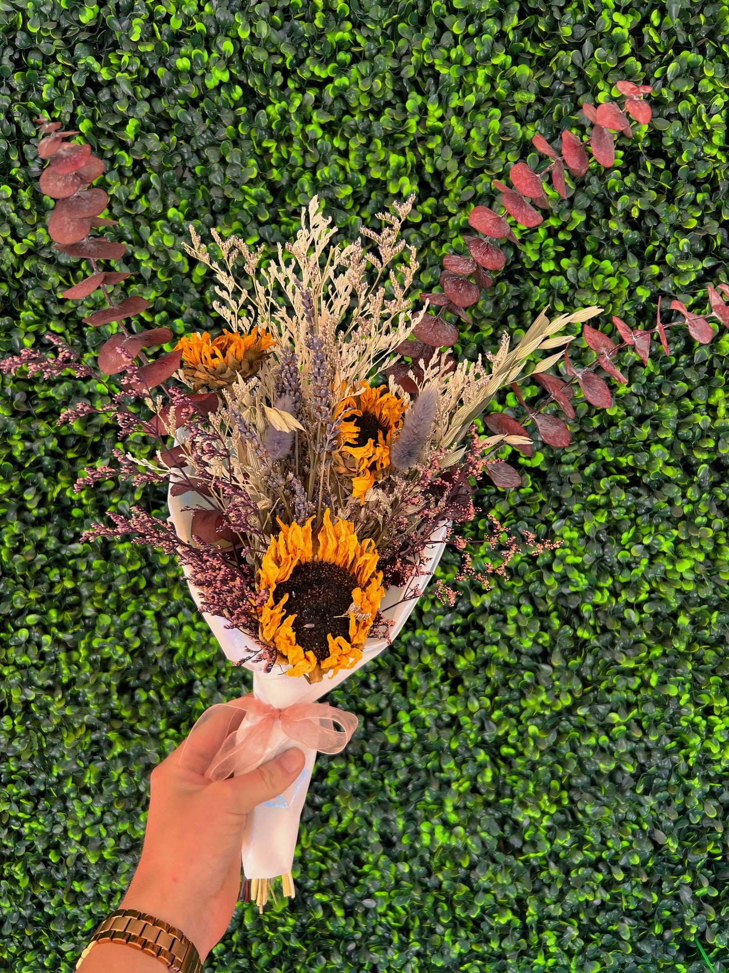 Dried Sunflower & Eucalyptus Bouquet