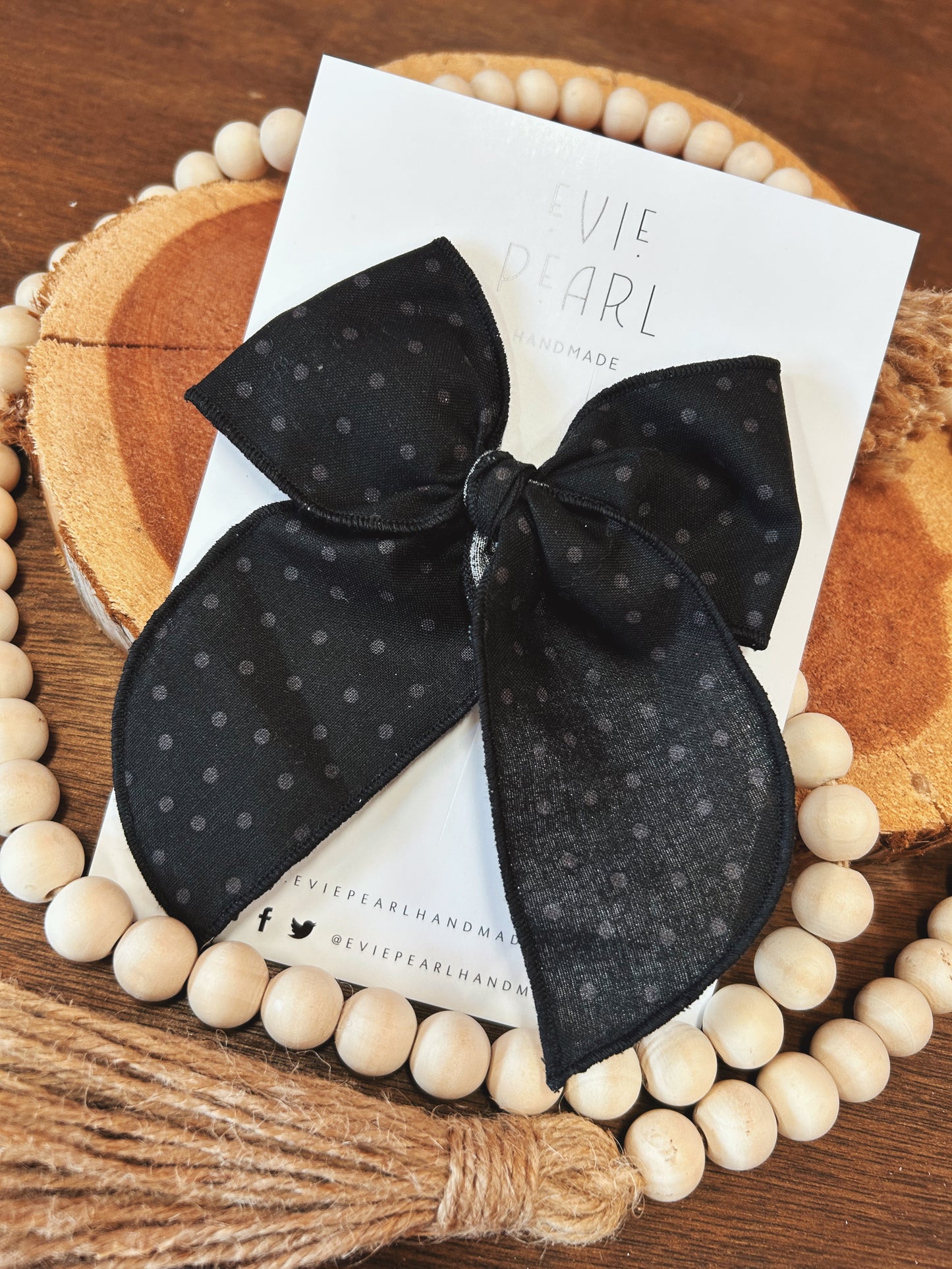 Oversized Black Dot Bow