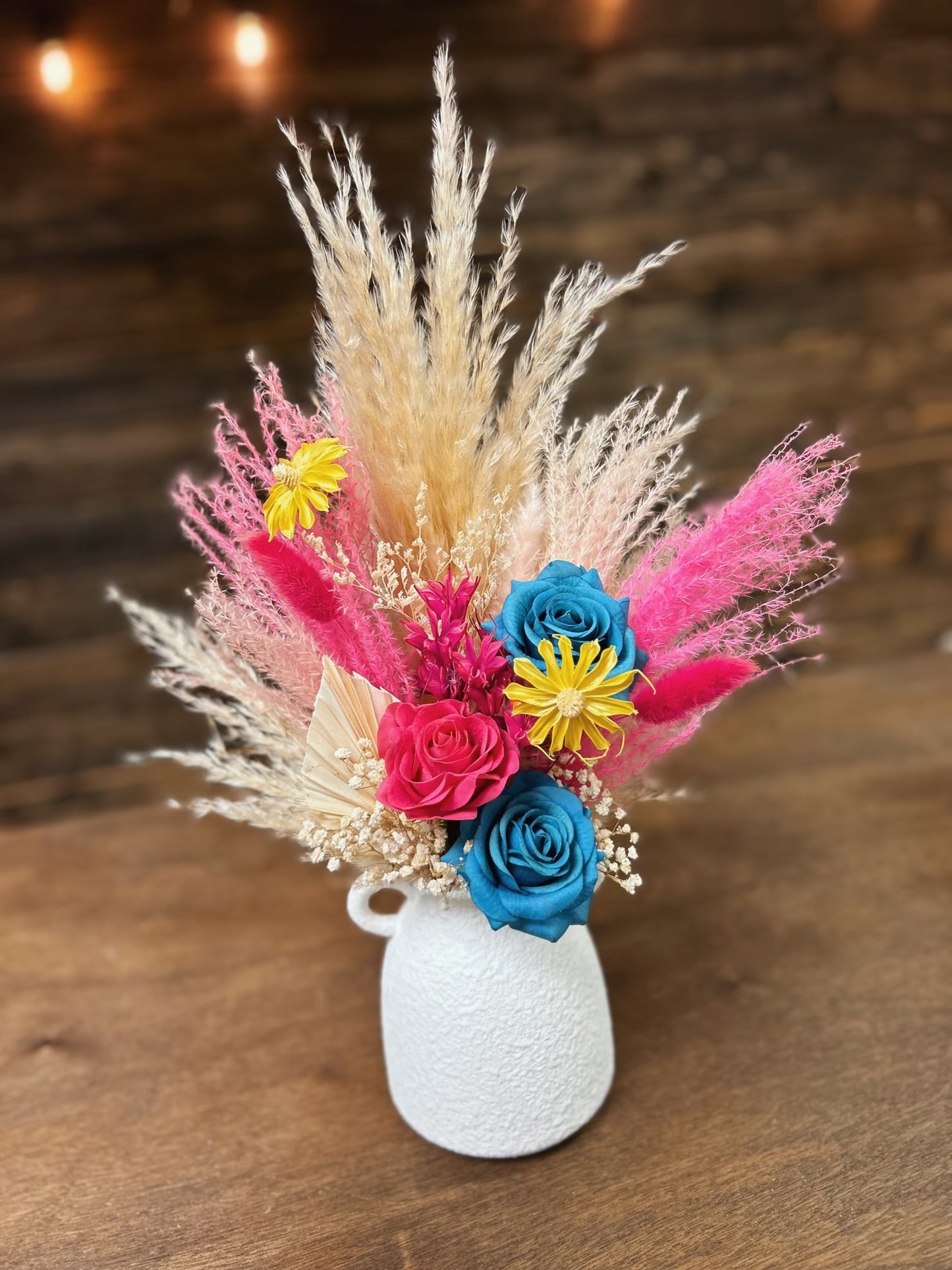 Popping Floral Arrangement w/Vase