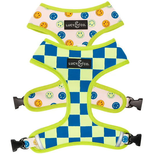 Checkered Happy Face Reversible Harness