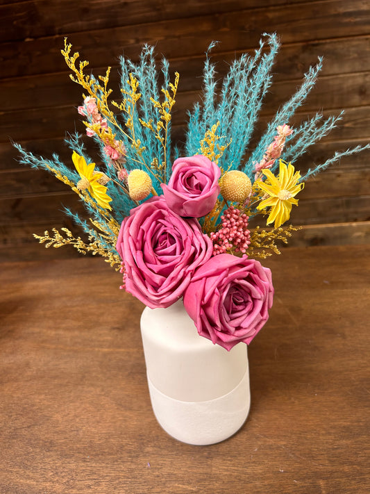 Bright Blooms Arrangement w/Vase Included