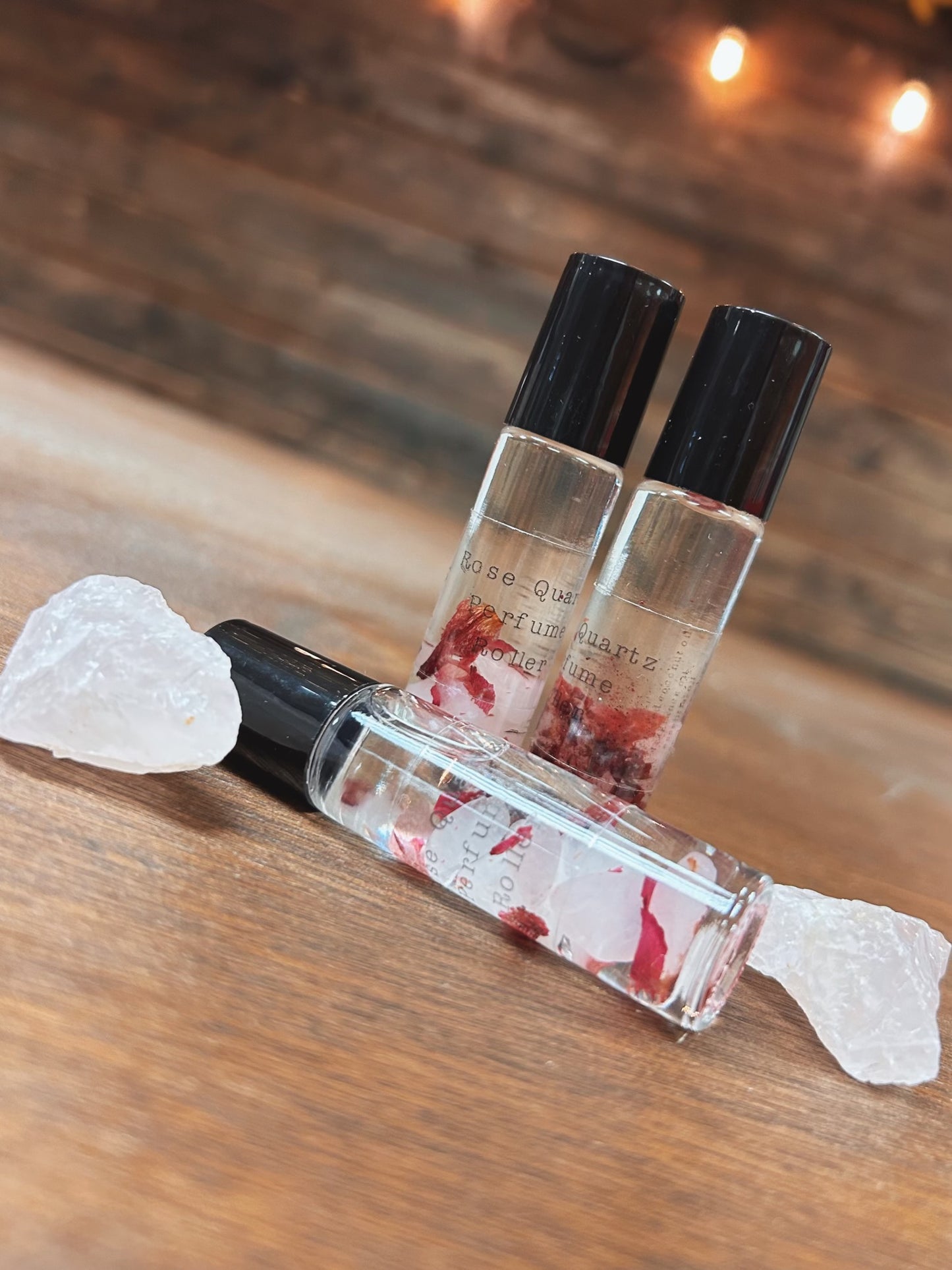 Rose Quartz Crystal Perfume Roller